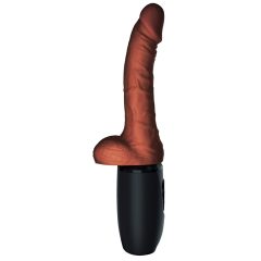 King Cock Plus 7,5 - vibrator za potiskanje mod (rjav)
