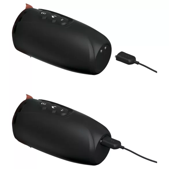 King Cock Plus 7,5 - vibrator z modom potiskanja in modi - rjav