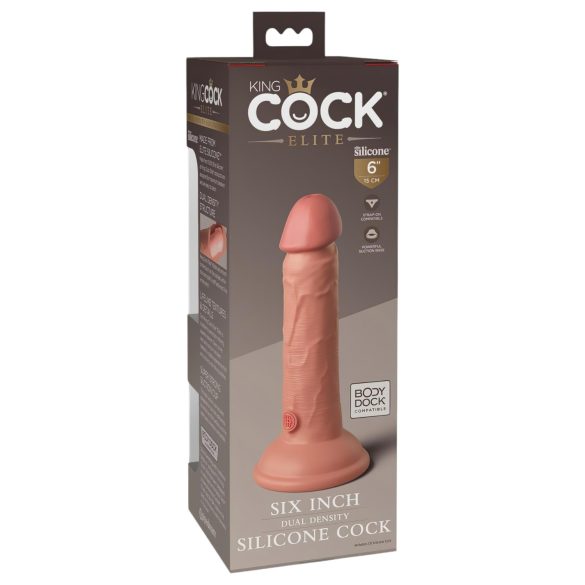 King Cock Elite 6 - realistični dildo z vakuumskim podstavkom 15cm