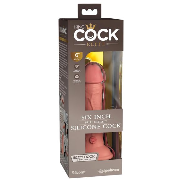King Cock Elite 6 - realistični dildo z vakuumskim podstavkom 15cm
