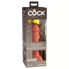   King Cock Elite - dildo z vakumskim podstavkom - realističen - 15 cm - temen