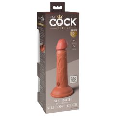   King Cock Elite 6 - pripenjalni, realistični dildo (15 cm) - temen