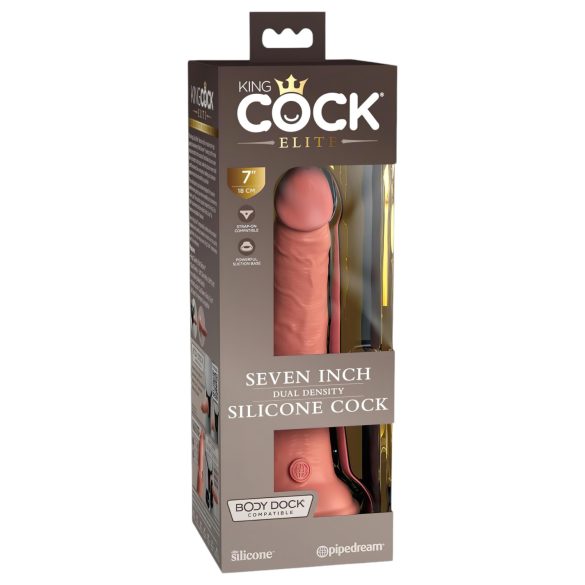 King Cock Elite - realistični dildo z oprijemom - 18 cm - naravna barva