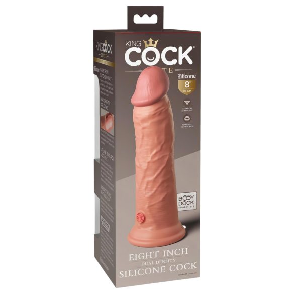 King Cock Elite 8 - realistični dildo s priseskom - 20 cm - natur