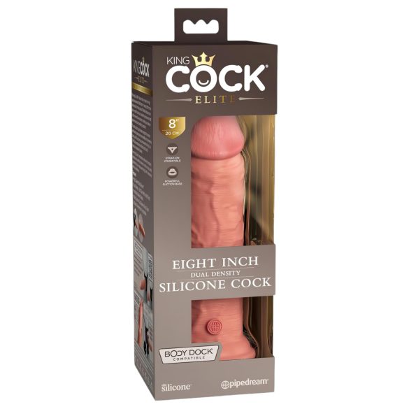 King Cock Elite 8 - realistični dildo s priseskom - 20 cm - natur