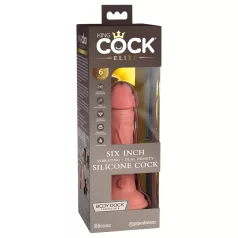 King Cock Elite 6 - vibrator s priseskom (15 cm) - naraven