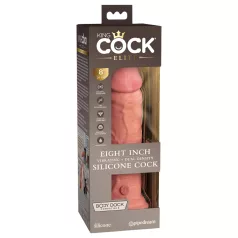   King Cock Elite 8 - dildo z vibracijo in priseskom - 20 cm - naravna barva