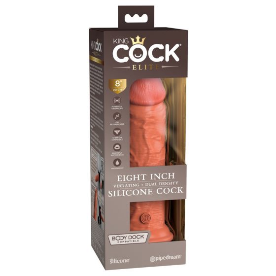 King Cock Elite 8 - pripenjalni, realistični dildo (20 cm) - temno naraven