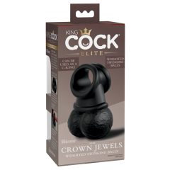   King Cock Elite Crown Jewels - Gugalna objemka, ovitek za penis (črna)