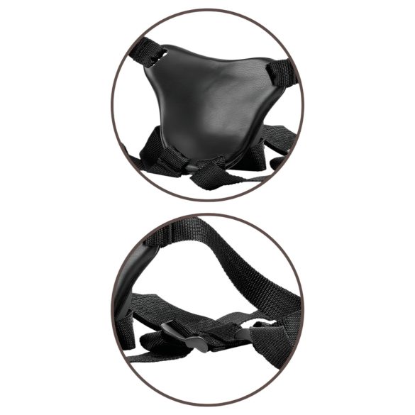 King Cock Elite - pas za pripenjanje dildoja - nastavljiv - rjava