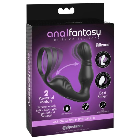 Anal Fantasy Elite - vibracijski analni masažer za prostato s penisnim obročkom