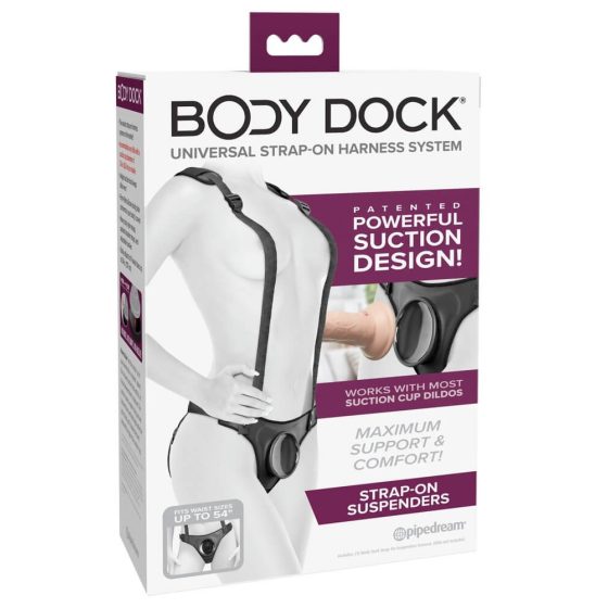 Body Dock - spodnje perilo z naramnicami (črno)