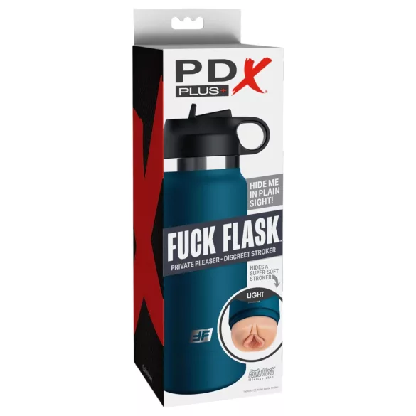 PDX - Fuck Flask Private Pleaser - umetna vagina v steklenici (modro‑naravna)