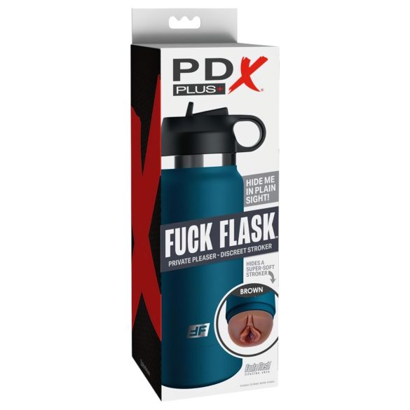 Fuck Flask Private Pleaser - umetna vagina v plastenki (modro-rjava)