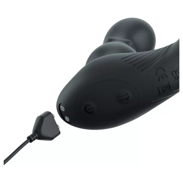 Anal Fantasy Ass-Gasm - forgó fejes anál vibrátor péniszgyűrűvel (fekete)