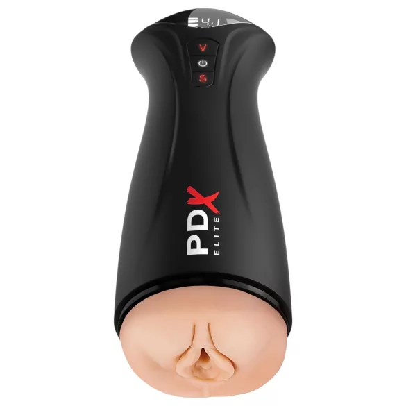 PDX Elite - moški masturbator z vakuumom in vibracijami - črn