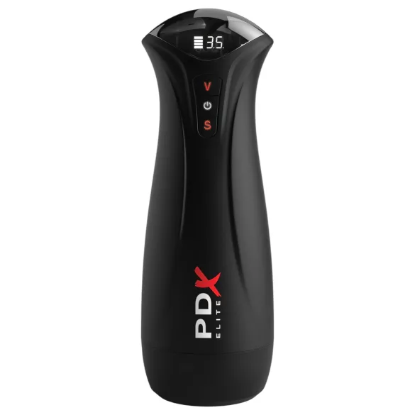 PDX Elite - moški masturbator z vakuumom in vibracijami - črn