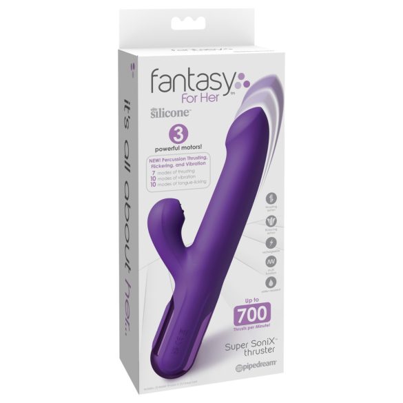 Fantasy For Her - 2v1 vibrator z gibanjem in stimulator klitorisa - vijoličen