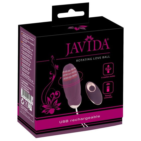 Javida - vibracijsko jajce na baterije, radijsko krmiljeno, z vrtljivimi koralčki (vijolično)