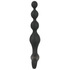   Black Velvet - Vodoodporen analni vibrator z biserom, ki ga je mogoče polniti (črn)