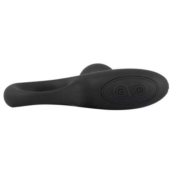 Black Velvet - Vodoodporen analni vibrator z biserom, ki ga je mogoče polniti (črn)
