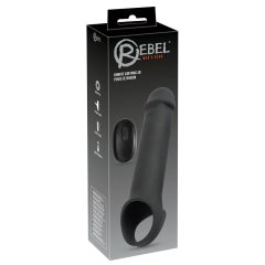   Rebel - vibrirajoča ovojnica za penis z radijskim nadzorom, ki jo je mogoče ponovno napolniti (črna)