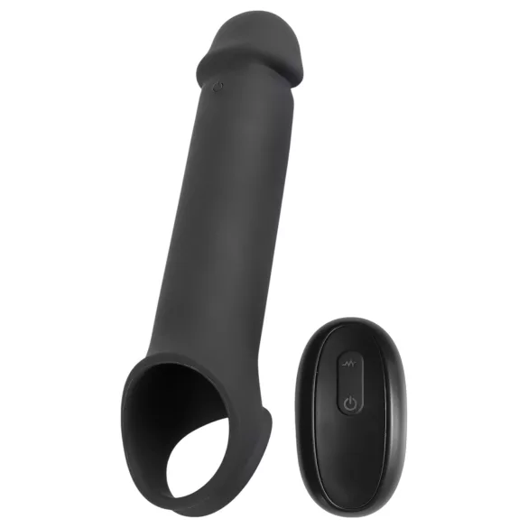 Rebel - vibrirajoči penis tulec - akumulatorski, daljinsko upravljanje - črn