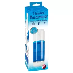   You2Toys - masturbator s potiskanjem in vrtenjem - polnilni - modro-bel
