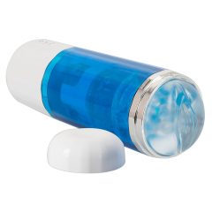   You2Toys - Vibracijski masturbator z možnostjo polnjenja, vrtljiv (modra in bela)