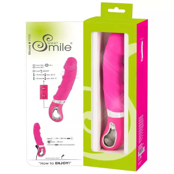 SMILE Soft - vibrator z gretjem - polnilni - roza