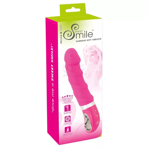 SMILE Soft - vibrator z gretjem - polnilni - roza