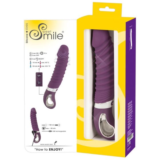 SMILE Soft - ogrevani vibrator za polnjenje (vijolična)