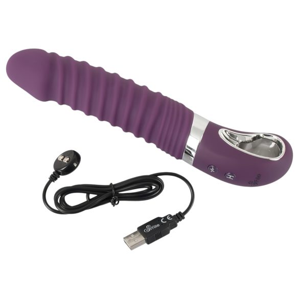 SMILE Soft - baterijski grelni vibrator (vijolični)