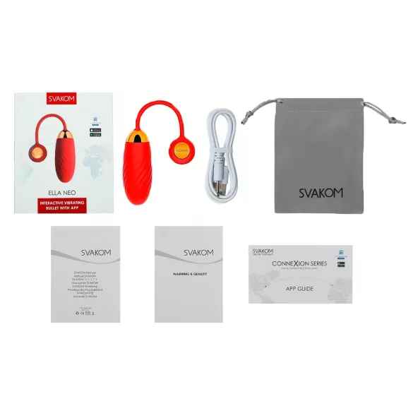 Svakom Ella Neo - vibracijsko jajce - bluetooth - rdeča