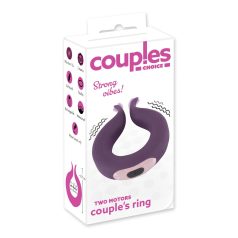   Couples Choice - vibracijski erekcijski obroč za pare - 2 motorja - vijoličen