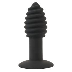   Black Velvet Twist - silikonski analni vibrator za polnjenje (črn)