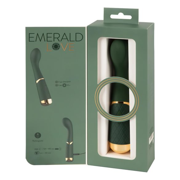 Emerald Love - vibratorski stimulator G-točke - vodoodporen, polnilen, zelen