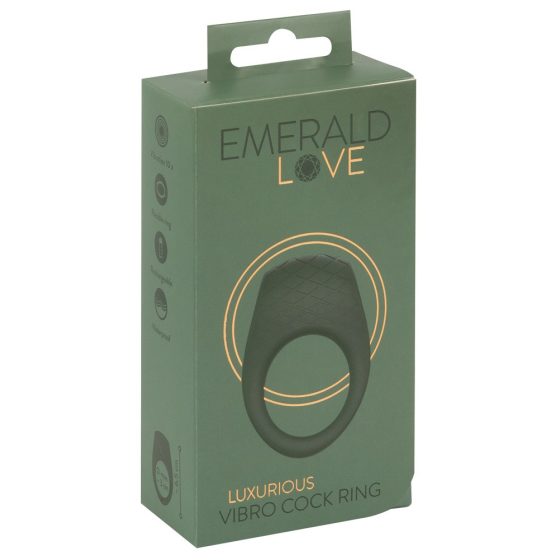 Emerald Love - vodoodporen vibracijski obroček za penis, ki ga je mogoče ponovno napolniti (zelen)