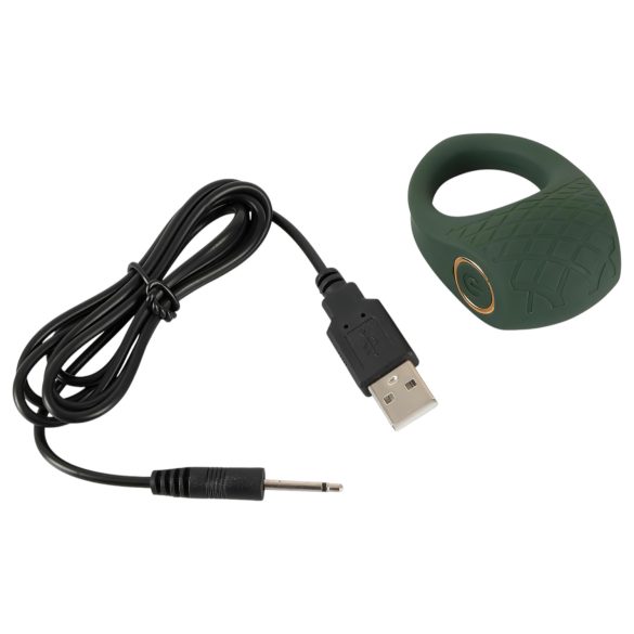 Emerald Love - polnilni vodoodporni vibracijski obroček (zeleni)