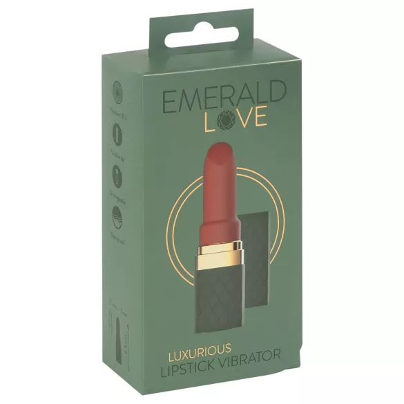 Emerald Love - akumulatorski, vodoodporni vibrator v obliki šminke (rdeč)
