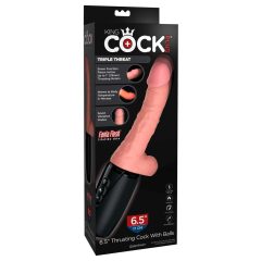 King Cock Plus 6,5 - vibrator za potiskanje mod - naravni