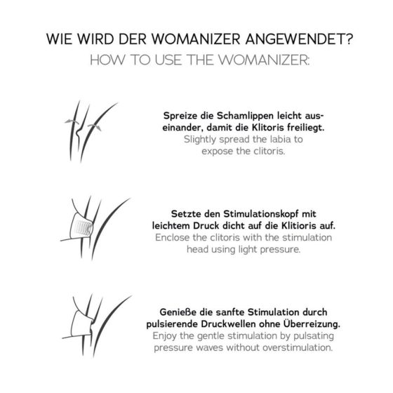 Womanizer Silver Delights - Komplet klitoralnega vibratorja z zračnim valom (črn)