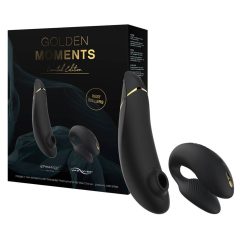   Womanizer Golden Moments - komplet vibratorjev za klitoris Airwave (črn)