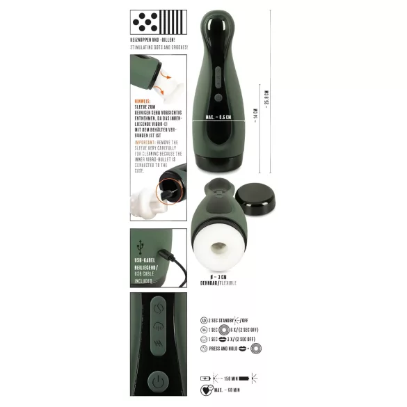 Rebel - masturbator - funkcija sesanja in vibriranja - polnilni