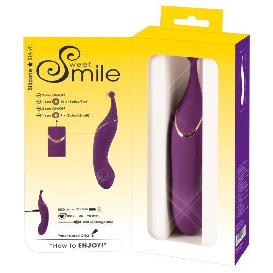 SMILE Double - polnilni klitorisni vibrator 2v1 (vijolična)
