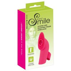   SMILE Licking - vibrator za jezik s prstom z zračnim valovanjem za polnjenje (roza)