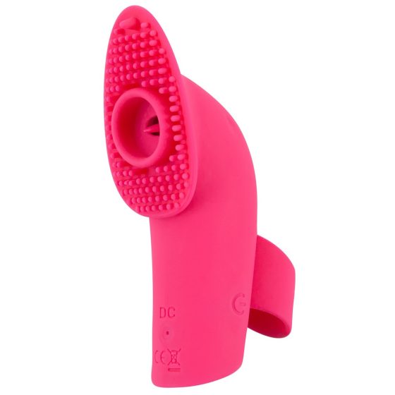SMILE Licking - vibrator za jezik s prstom z zračnim valovanjem za polnjenje (roza)