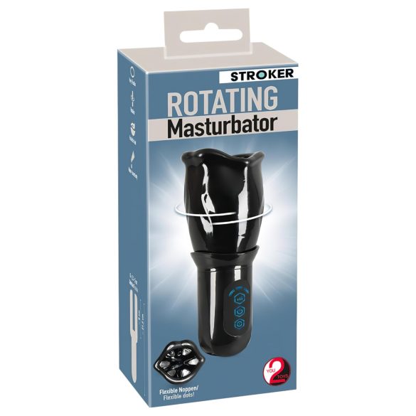 STROKER Rotating - akumulatorski, vrtljivi umetni masturbator (črna)