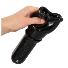   STROKER Rotating - rotirajoči masturbator z umetnimi ustnicami, ki deluje na baterije (črn)