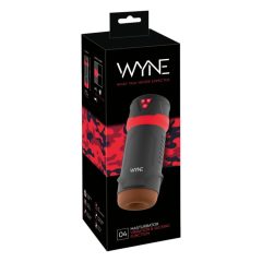   WYNE 04 - Masturbator z vibrirajočim sesanjem, ki ga je mogoče ponovno napolniti (črno-rdeč)